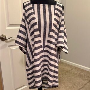 Soft Surroundings Black and White Striped Top